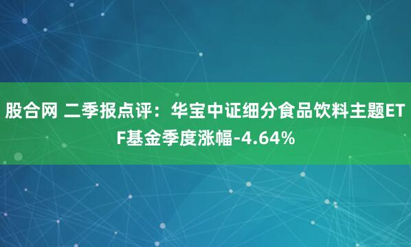 股合网 二季报点评：华宝中证细分食品饮料主题ETF基金季度涨幅-4.64%
